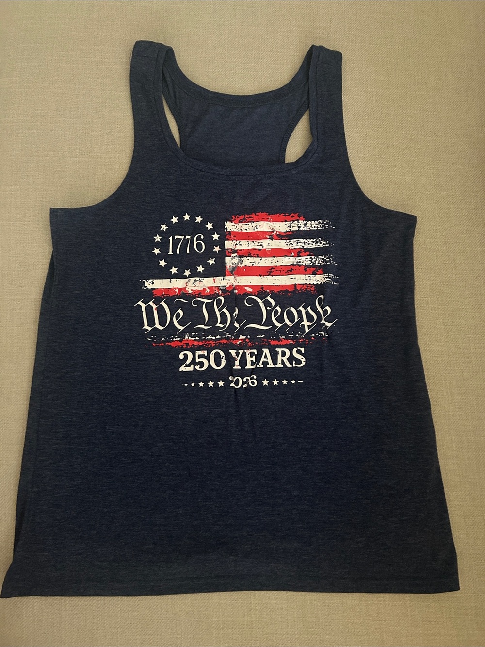 Patriotic 'We The People' Navy Racerback Tank Top